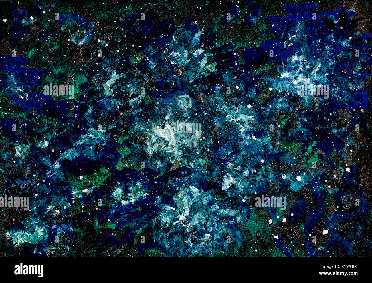 Abstract background with space. Night sky with stars. Hand drawn ...