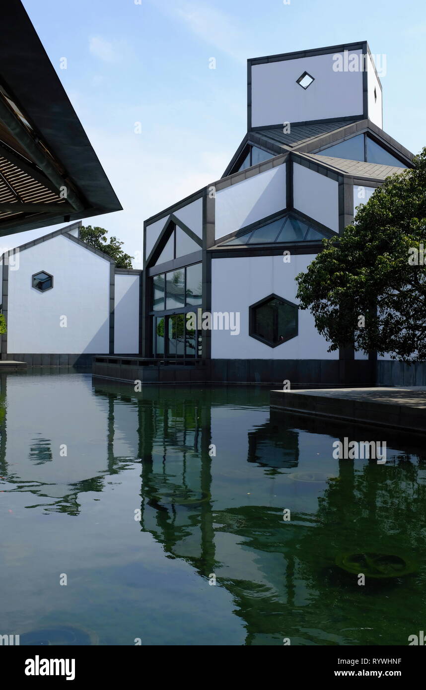 Suzhou Museum and Museum Garden designed by architect I.M.Pei. Suzhou.Jiangsu Province.China Stock Photo