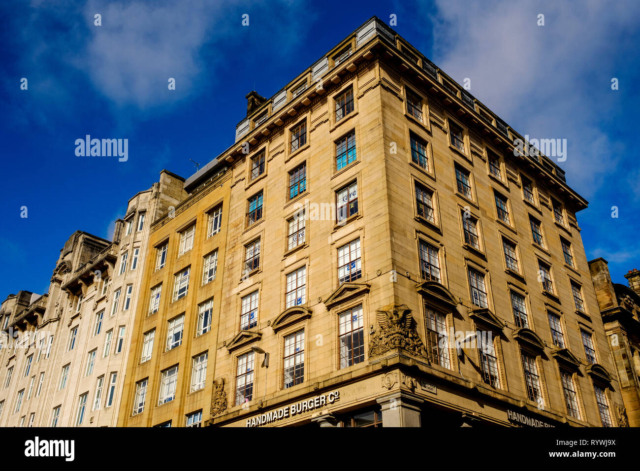 Traditional architecture in West Nile Street, Glasgow, Scotland Stock Photo