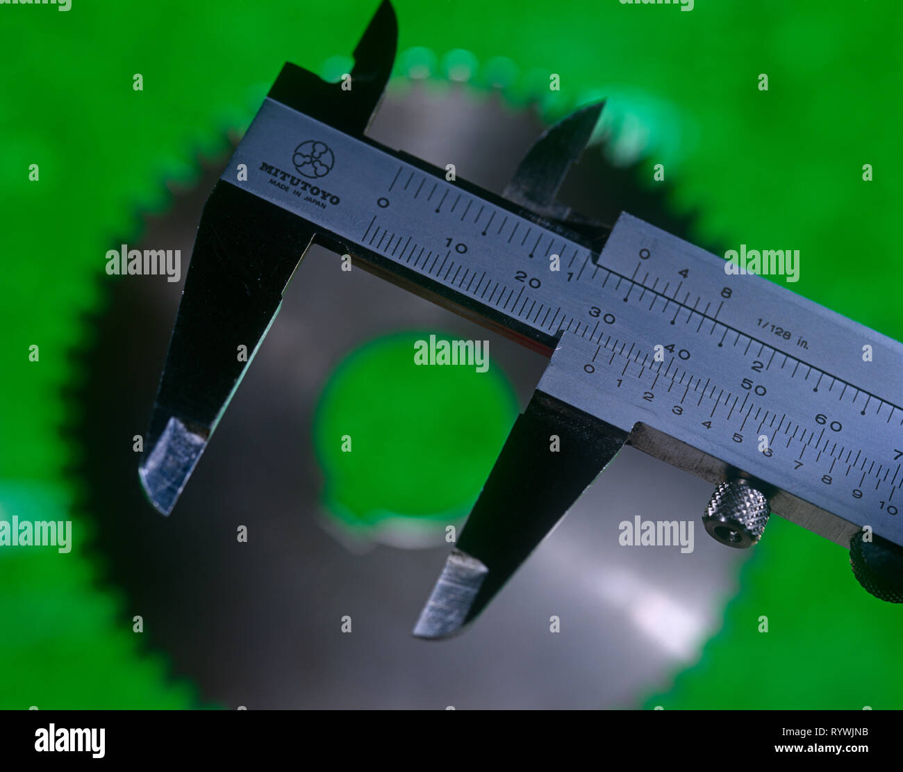 Precision Ruler and Cutting Wheel, indoors Stock Photo
