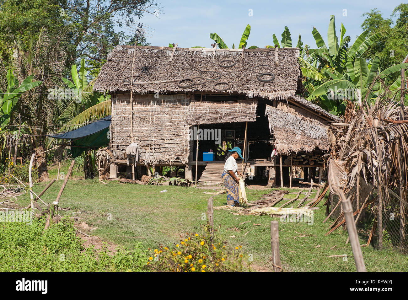 Rural life, Ta Chet village, Somroang Yea Commune, Puok District, Siem Reap Province, Cambodia Stock Photo