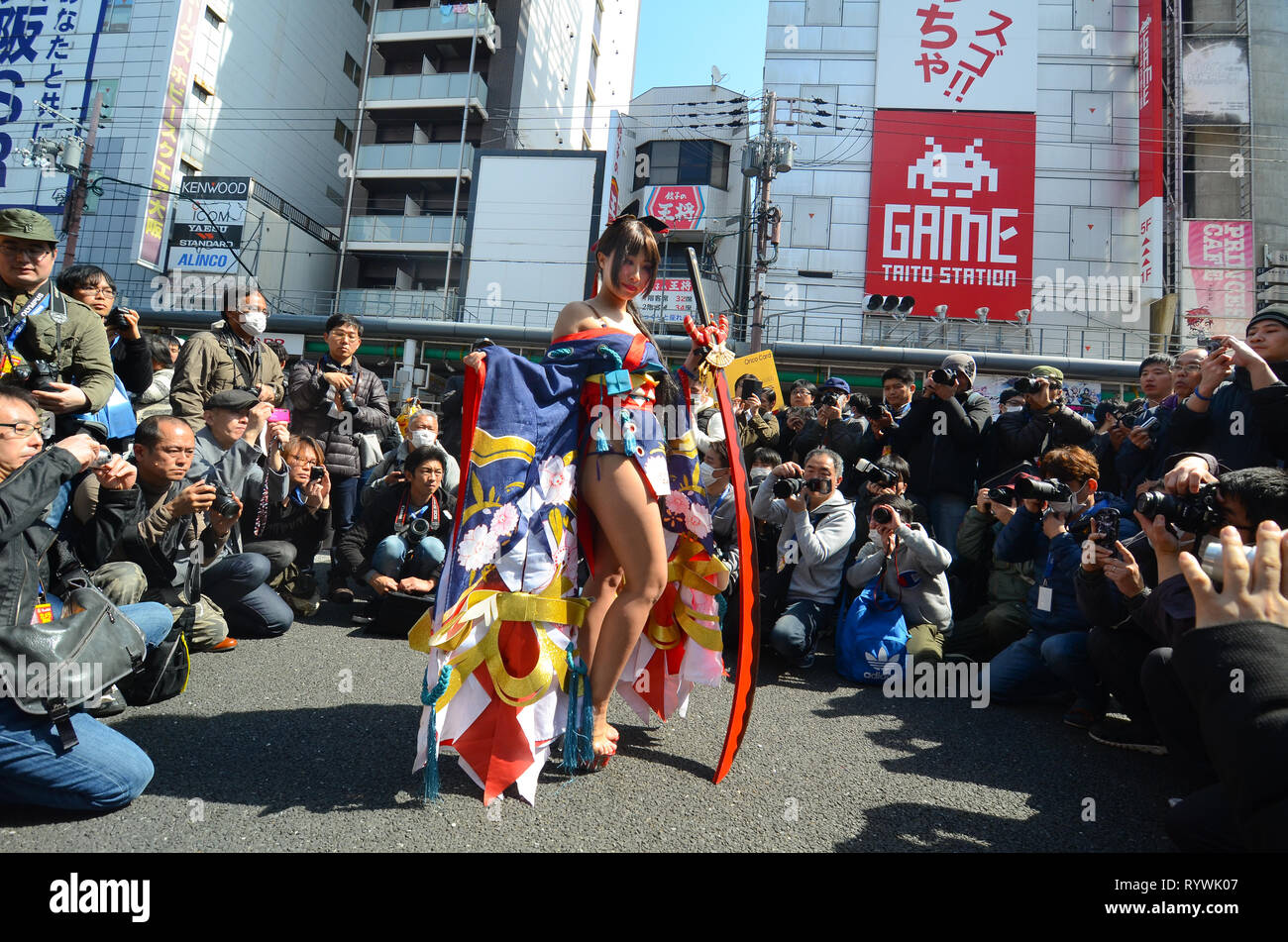 Cosplayers at an event in Osaka, Japan, in March 2019. Stock Photo