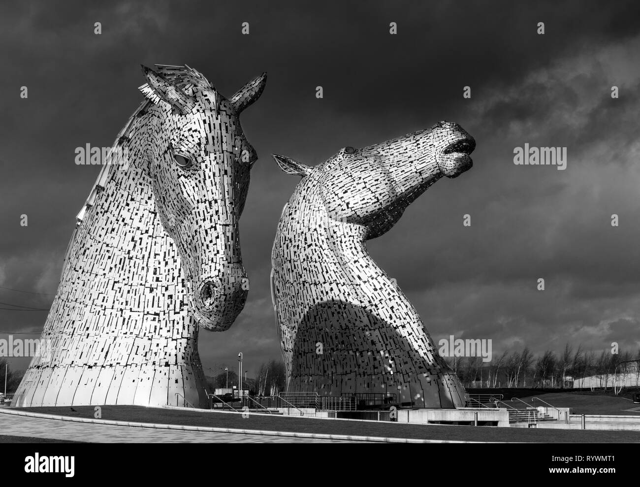 The Kelpies in Falkirk Scotland Stock Photo