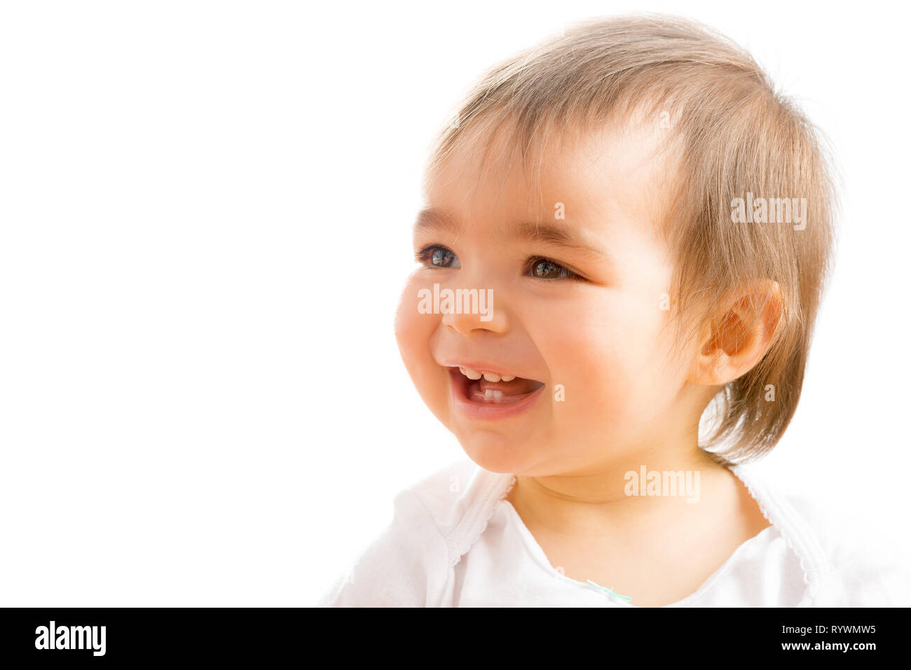 Close up of a 1 year old baby girl Stock Photo