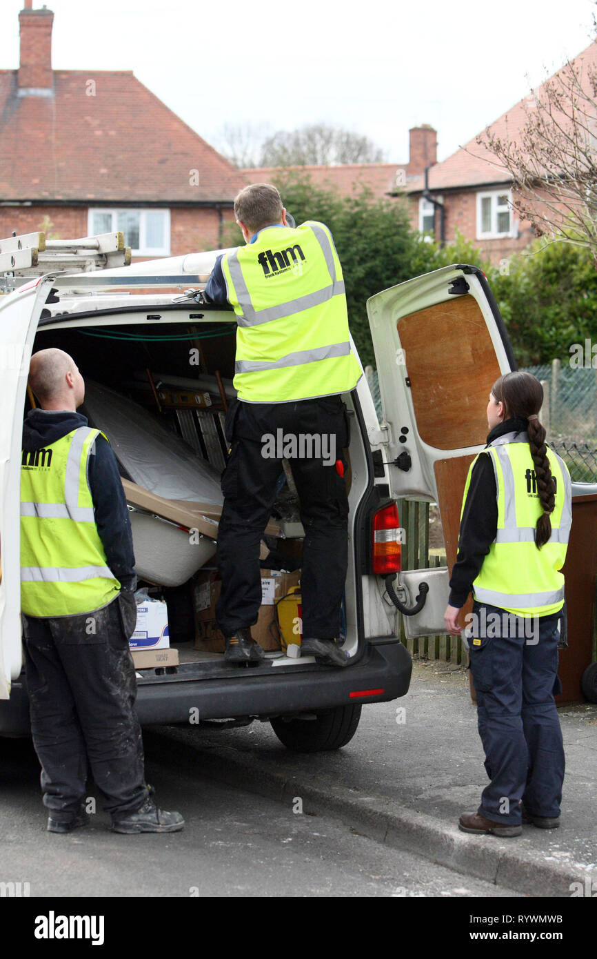 Apprentices on Nottingham City Homes, One In A Million Scheme. Nottingham. 17.3.10 Stock Photo