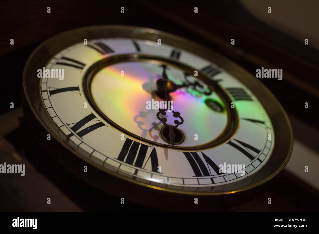 Timeless rainbow clock Stock Photo