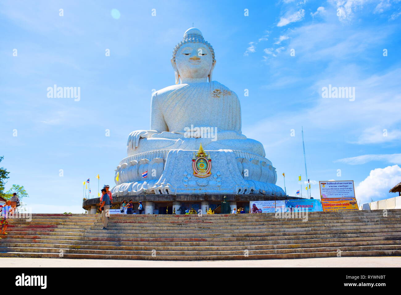 The Great Buddha of Phuket, is a seated Maravija Buddha statue in Phuket, Thailand. The official name is Phra Phutta Ming Mongkol Akenakiri, Stock Photo