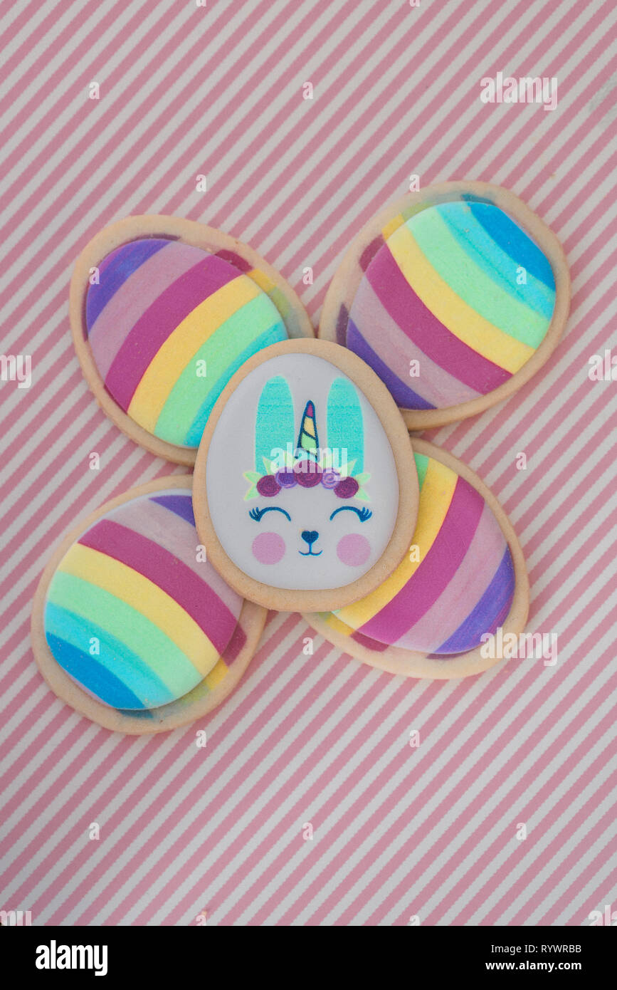 Decorated cookies for Easter Stock Photo