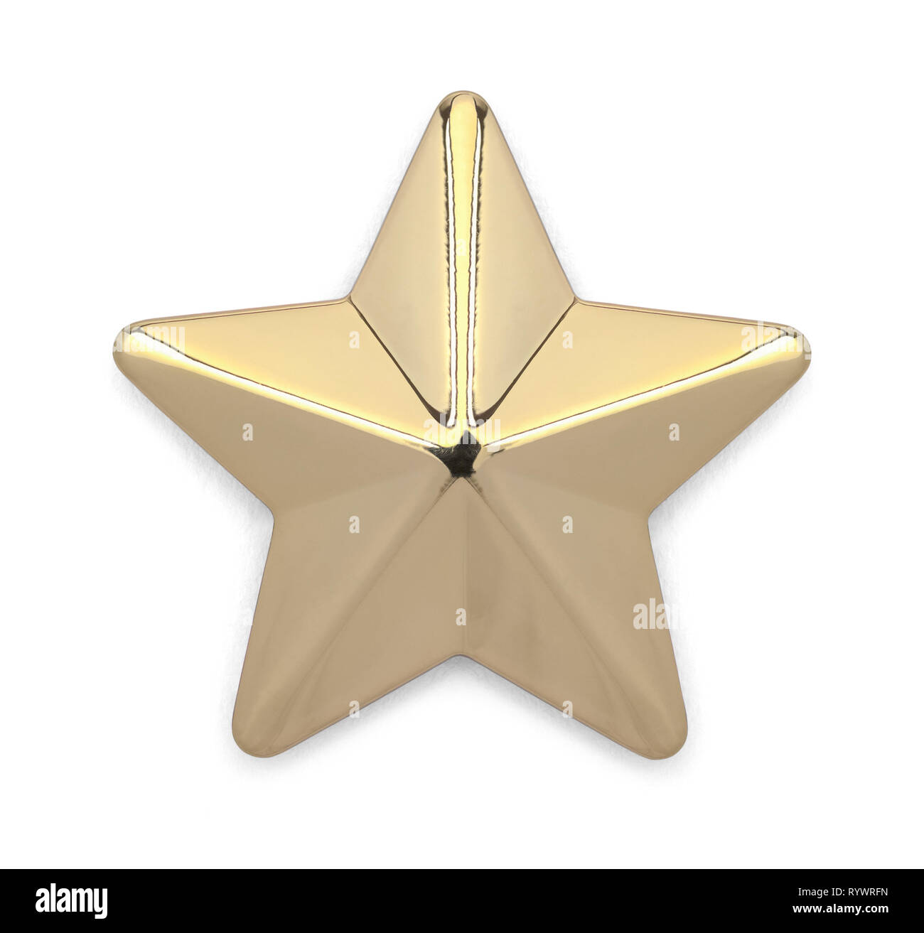 Metal Gold Star Isolated on White Background Stock Photo - Alamy