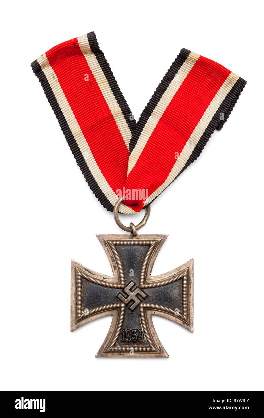 World War Two Nazi Iron Cross Isolated on White. Stock Photo
