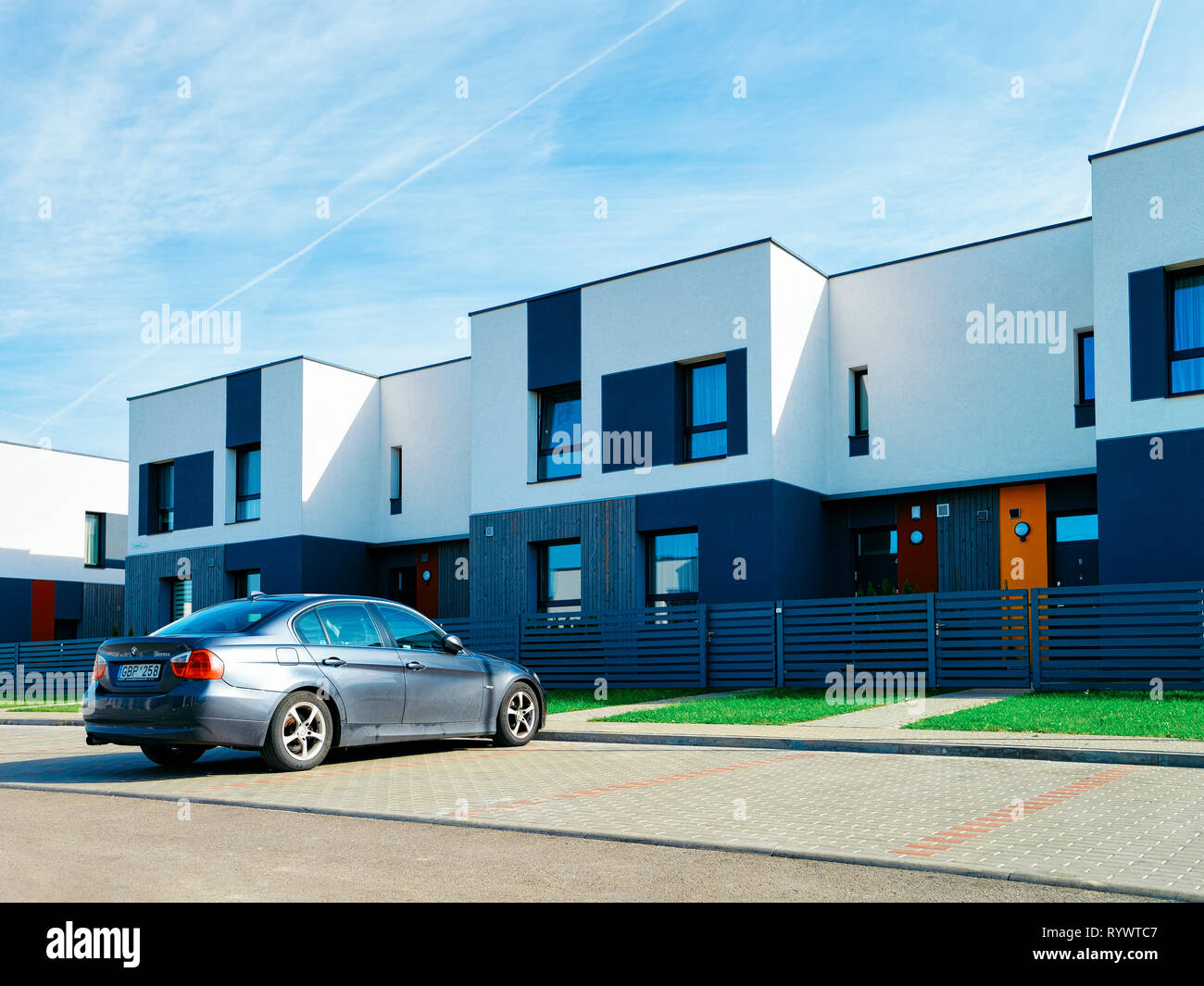 Vilnius, Lithuania September 30, 2018 Apartment modern house and home residential building