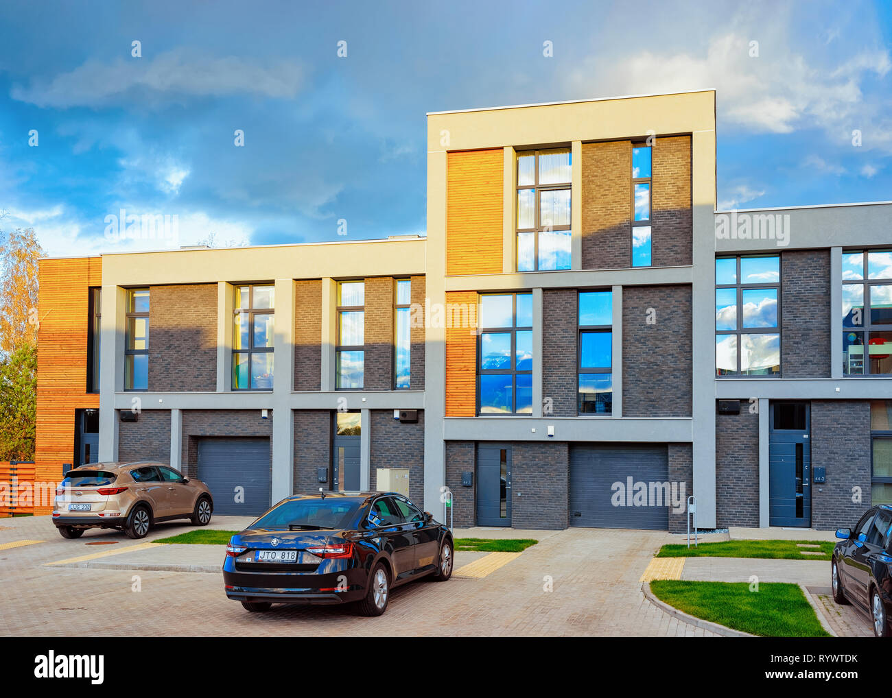Glass facade of a parking garage hires stock photography and images