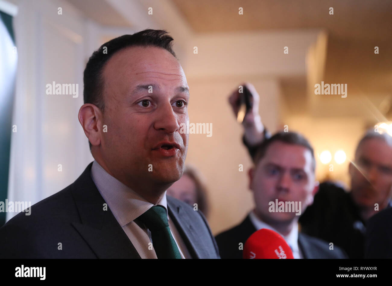 Taoiseach Leo Varadkar arriving at the Drake Hotel, Chicago where he will meet with emigrant support groups as he continues his visit to the United States. Stock Photo