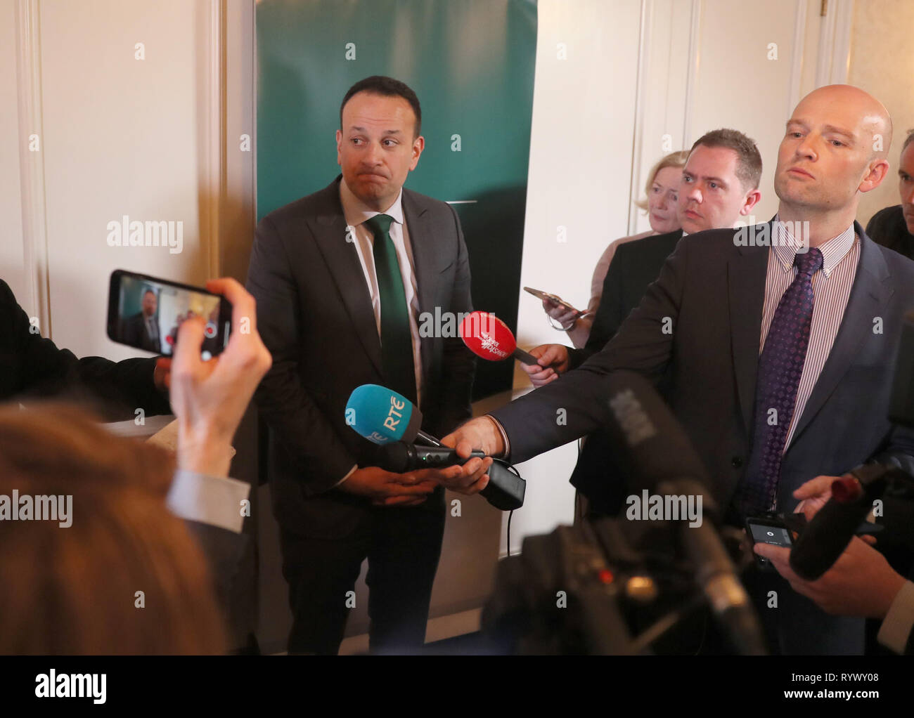 Taoiseach Leo Varadkar arriving at the Drake Hotel, Chicago where he will meet with emigrant support groups as he continues his visit to the United States. Stock Photo