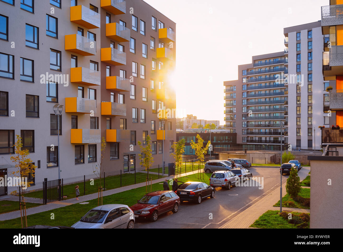 Vilnius, Lithuania October 8, 2018 Apartment home, house residential building complex real