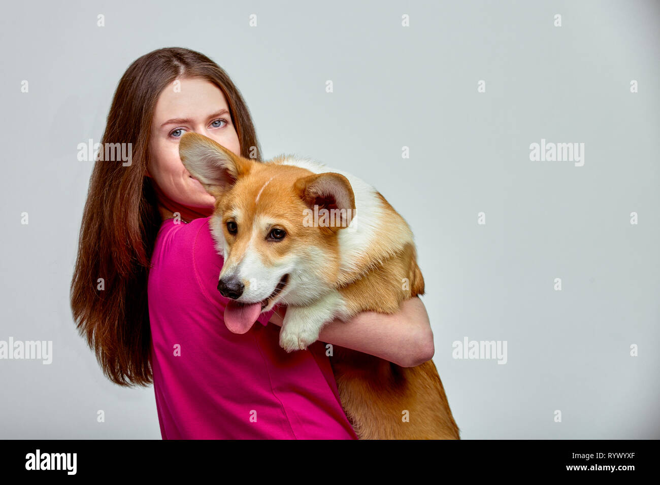 Pretty Blonde Girl And Her Dog Stock Photos Pretty Blonde
