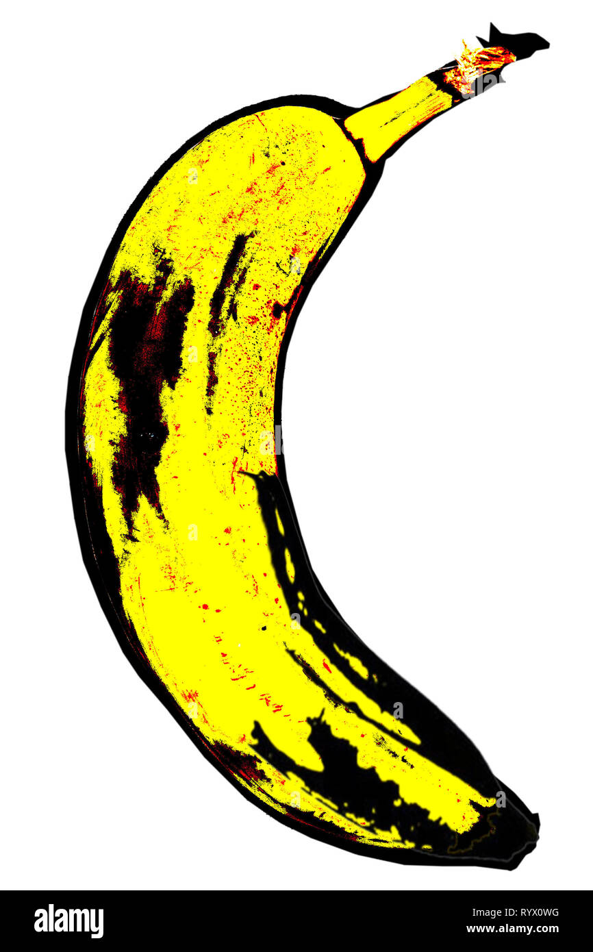 banana on white background in the style of pop art Stock Photo - Alamy