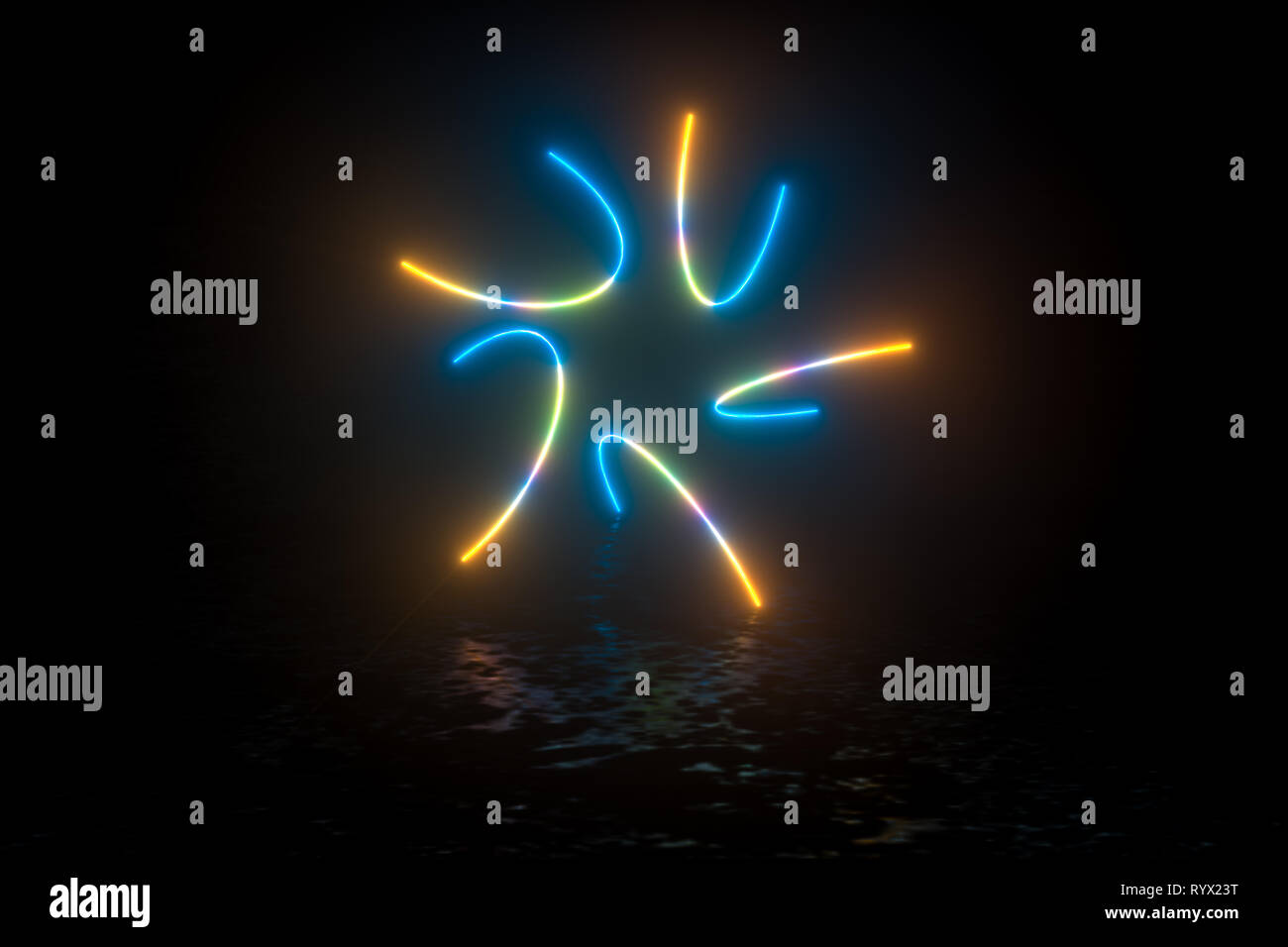 colorful glowing lines, 3d rendering Stock Photo - Alamy
