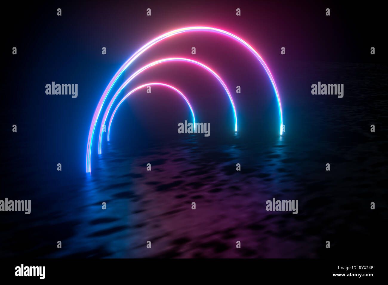 colorful glowing lines, 3d rendering Stock Photo - Alamy