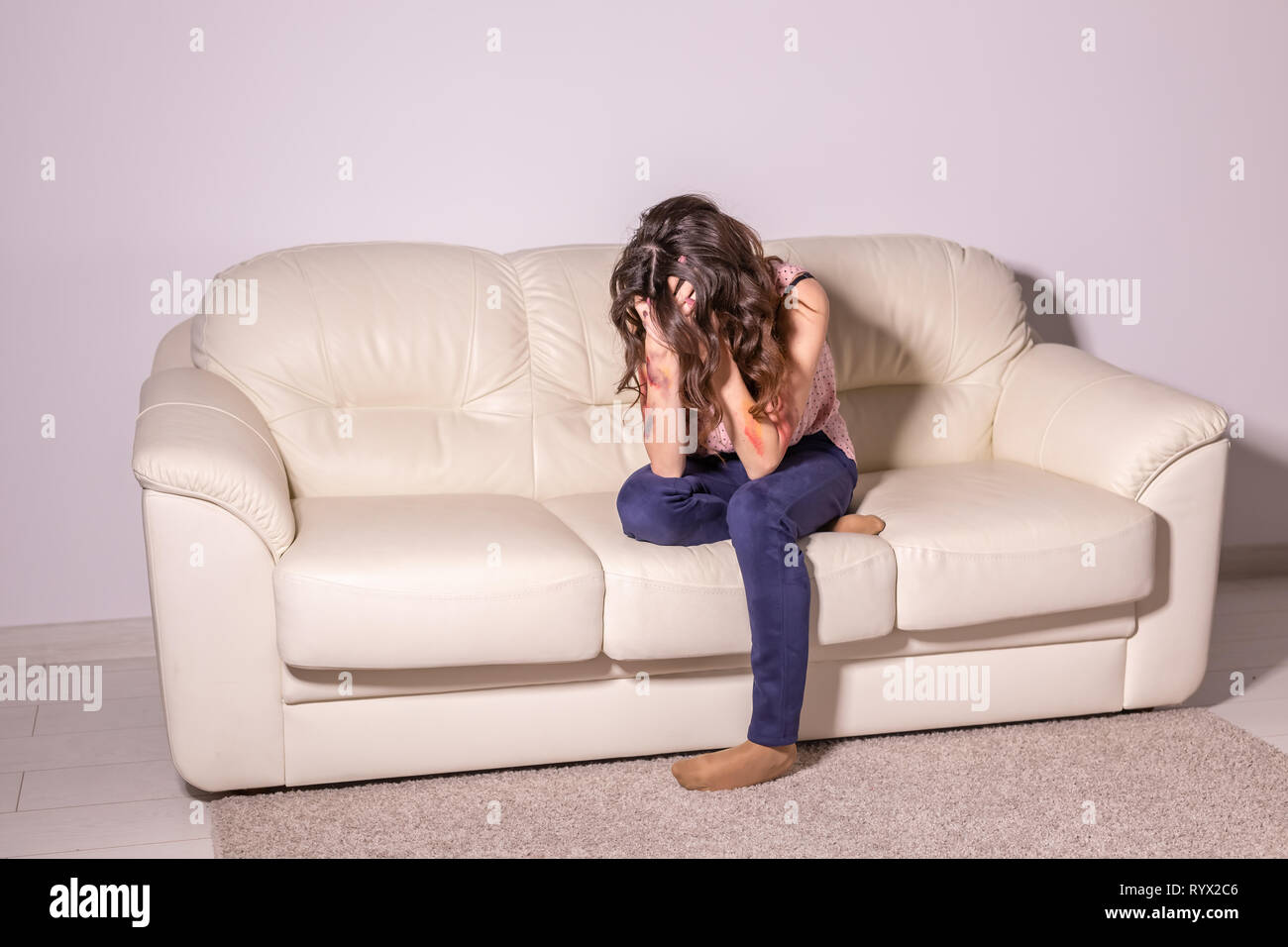 Victim, abuse and domestic violence - Woman crying, suffering domestic ...