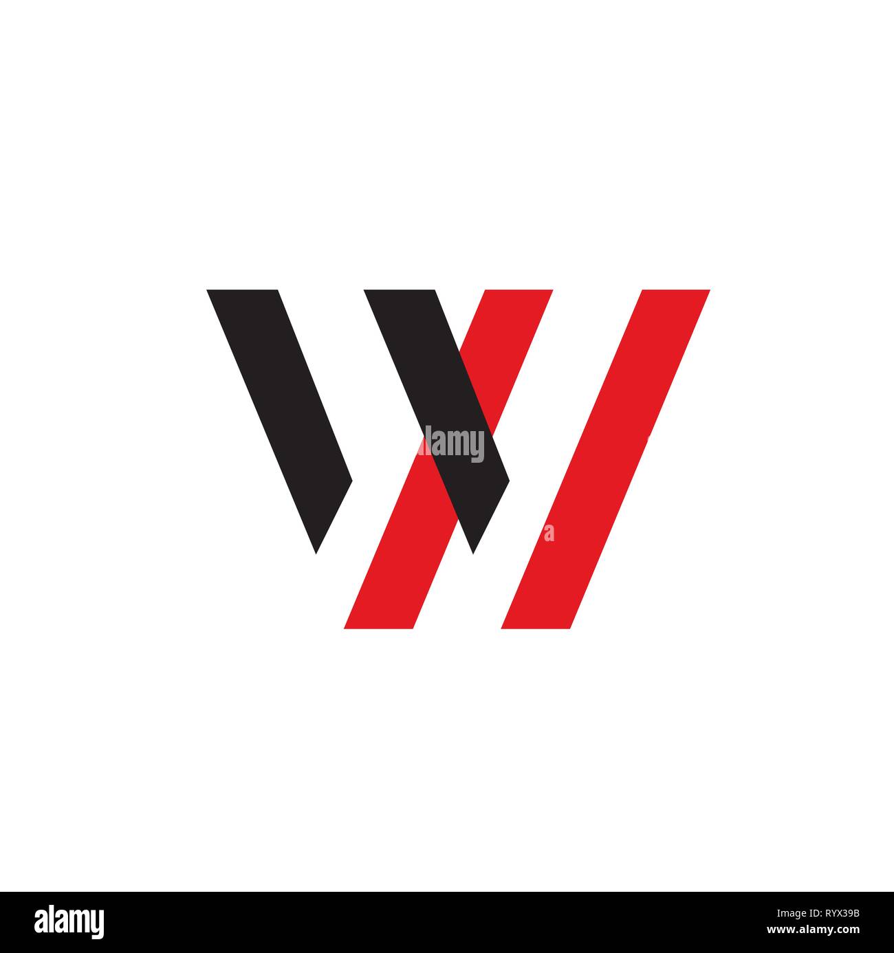 W letter business logo, red and black. Vector Stock Vector Image & Art ...
