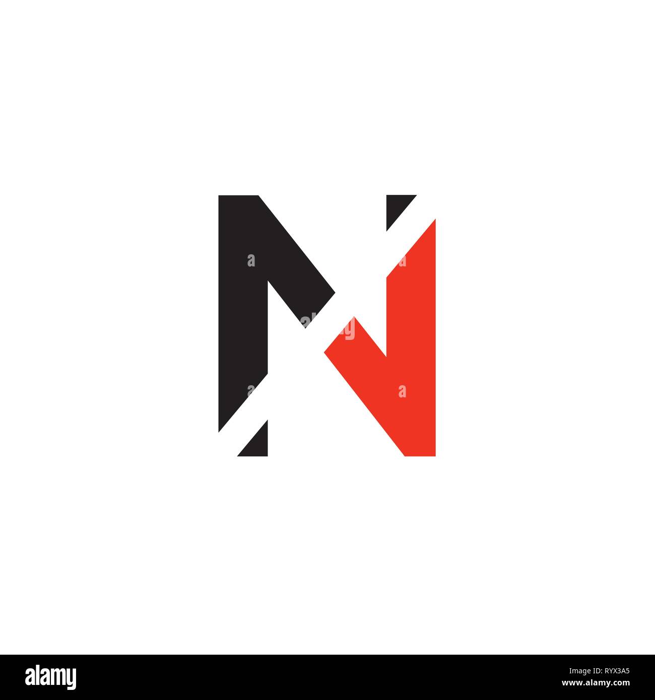 N Letter Business Logo Red And Black Vector Stock Vector Image Art Alamy