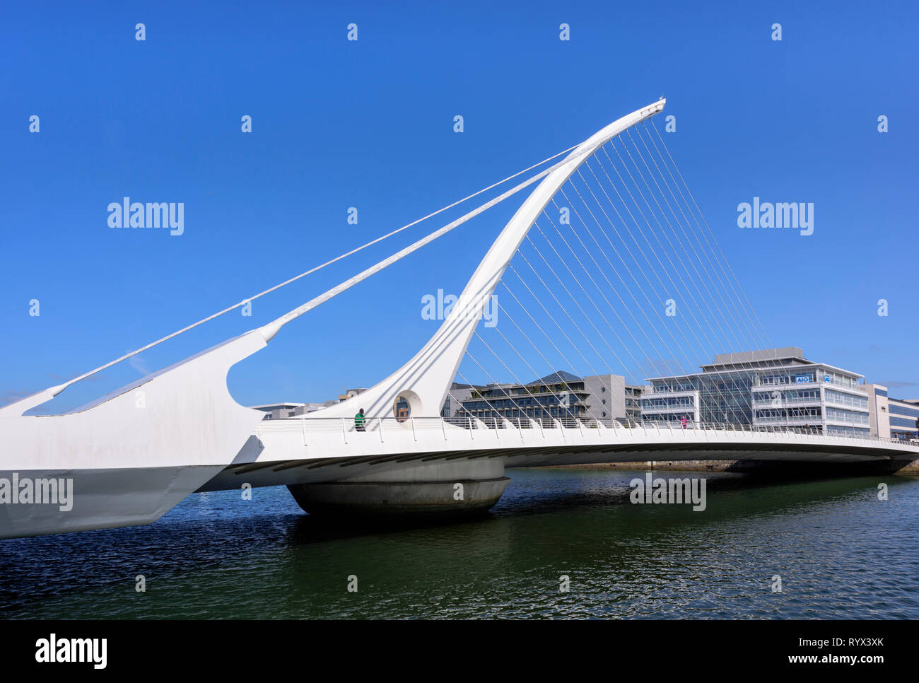 Samuel Beckett Bridge across Liffey River, Dublin, Ireland Stock Photo ...