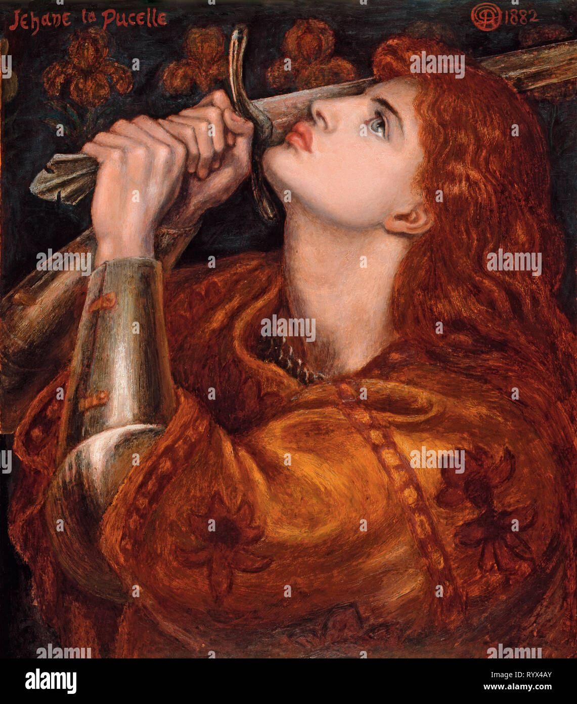 Joan of Arc *oil on panel *52.7 x 45.7 cm *signed t.r.: 1882 Stock Photo