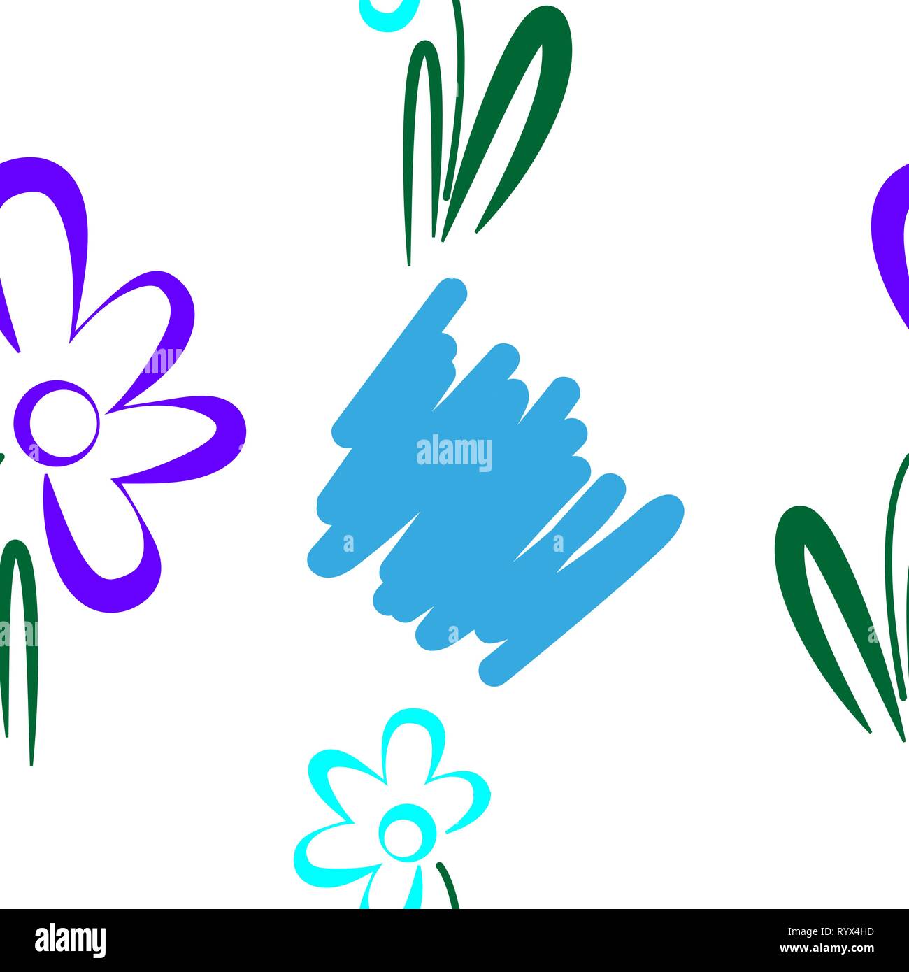 Abstract seamless floral pattern on white background. Stock Vector
