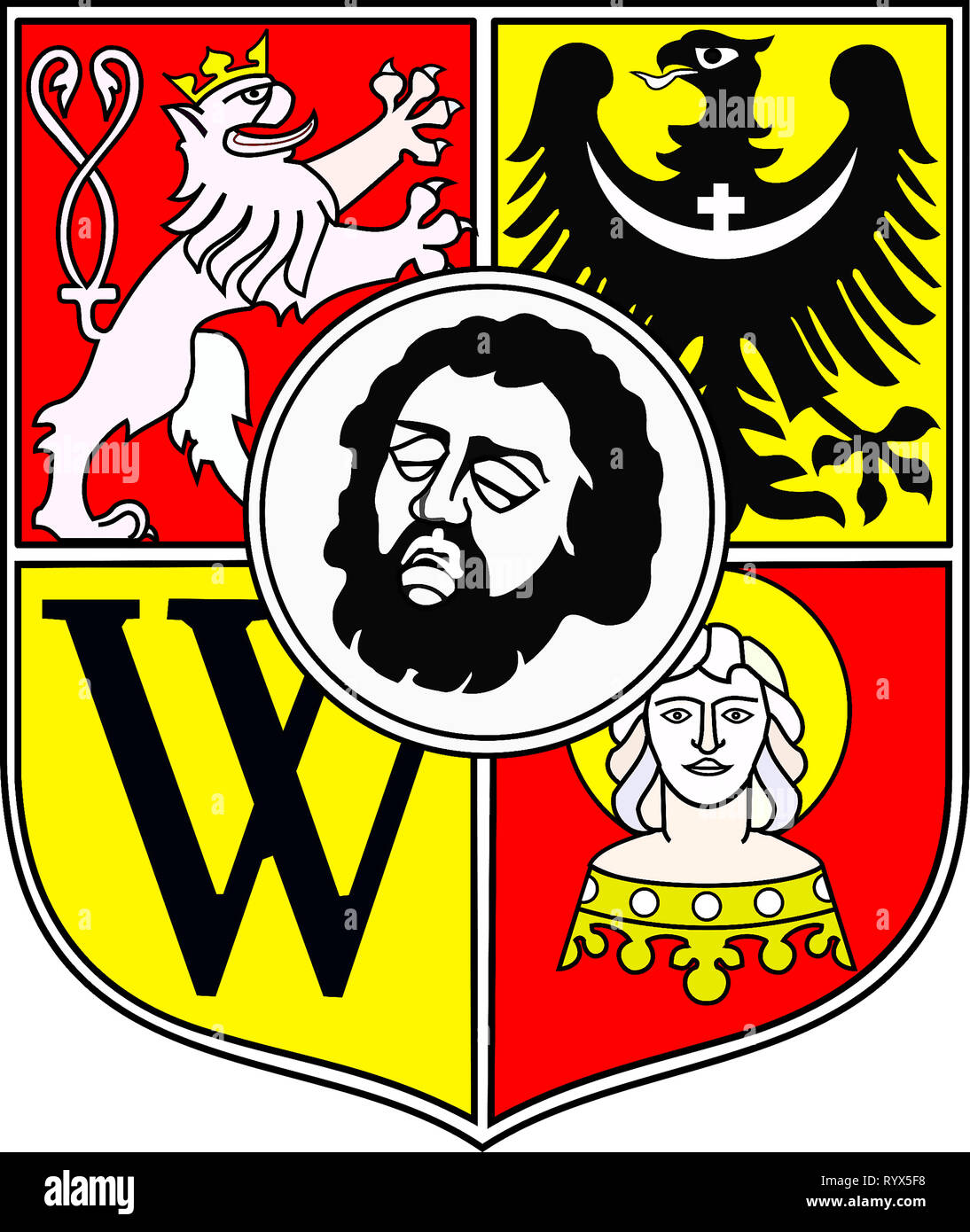 Coat of arms of the Polish city of Wroclaw Poland Stock Photo Alamy