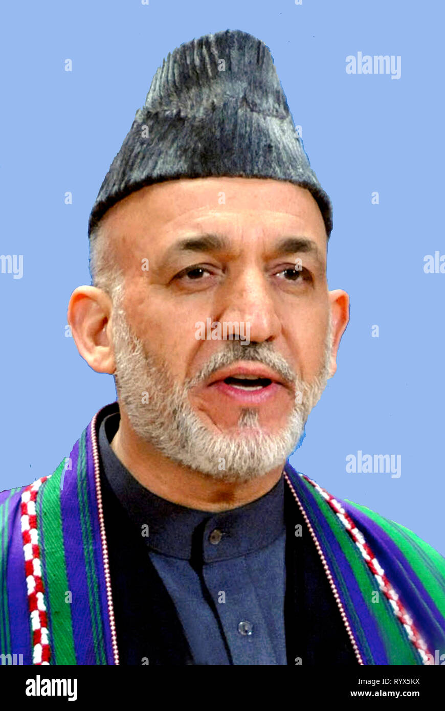 Hamid Karsai - *24.12.1957: President of the Islamic Republic of Afghanistan from 2004 to 2014. Portrait of 2010. Stock Photo