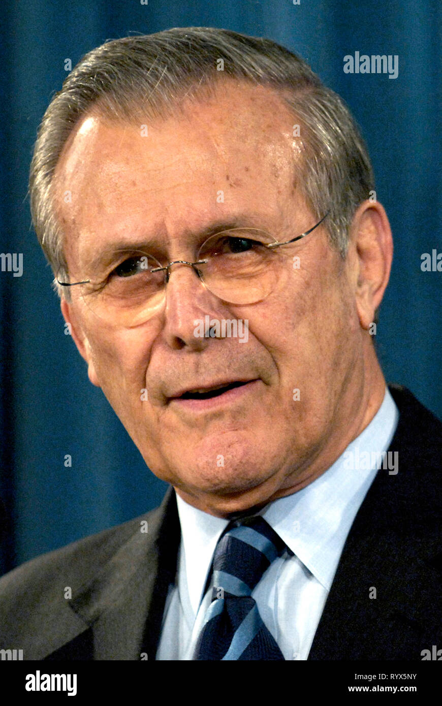 Donald Rumsfeld - *09.07.1932: American Politician and 21th United States Secretary of Defense from 2001 to 2006. Stock Photo