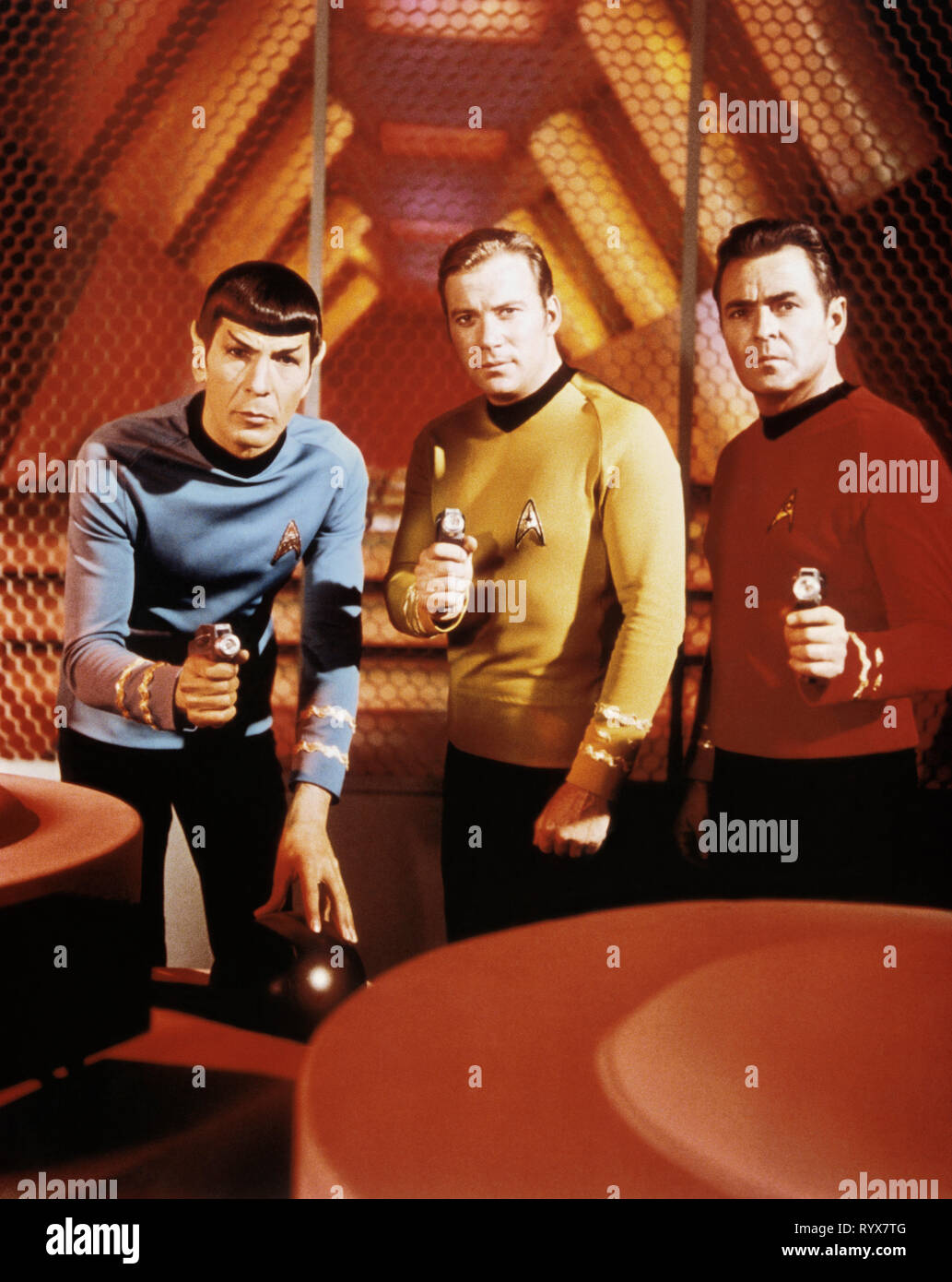 NIMOY,SHATNER,DOOHAN, STAR TREK, 1966 Stock Photo