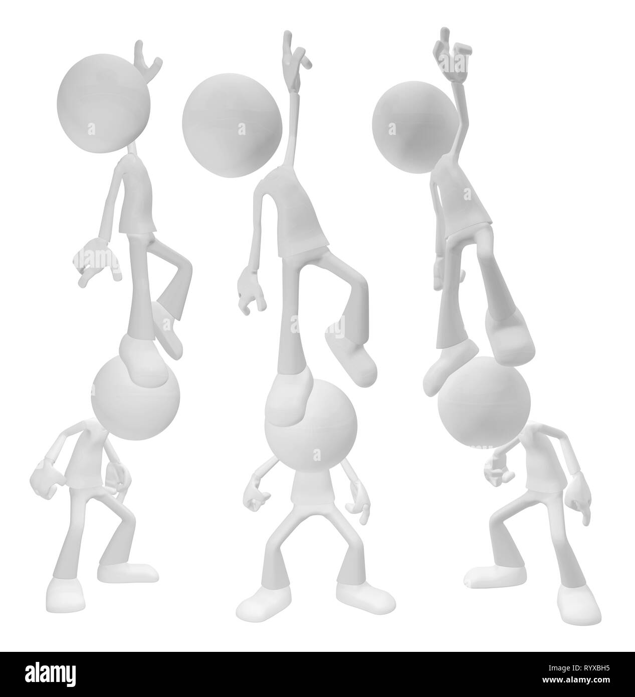 Cartoon Figures 3d Black and White Stock Photos & Images - Alamy