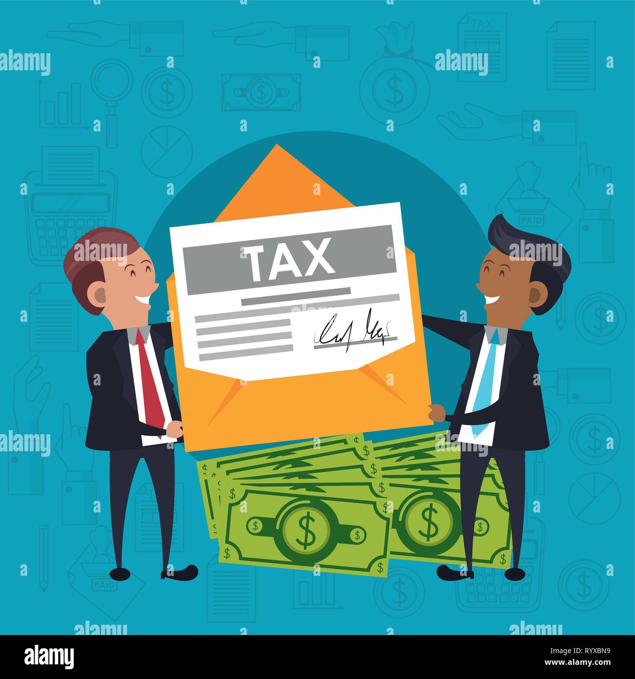 Tax day symbols and cartoons Stock Vector Image & Art Alamy
