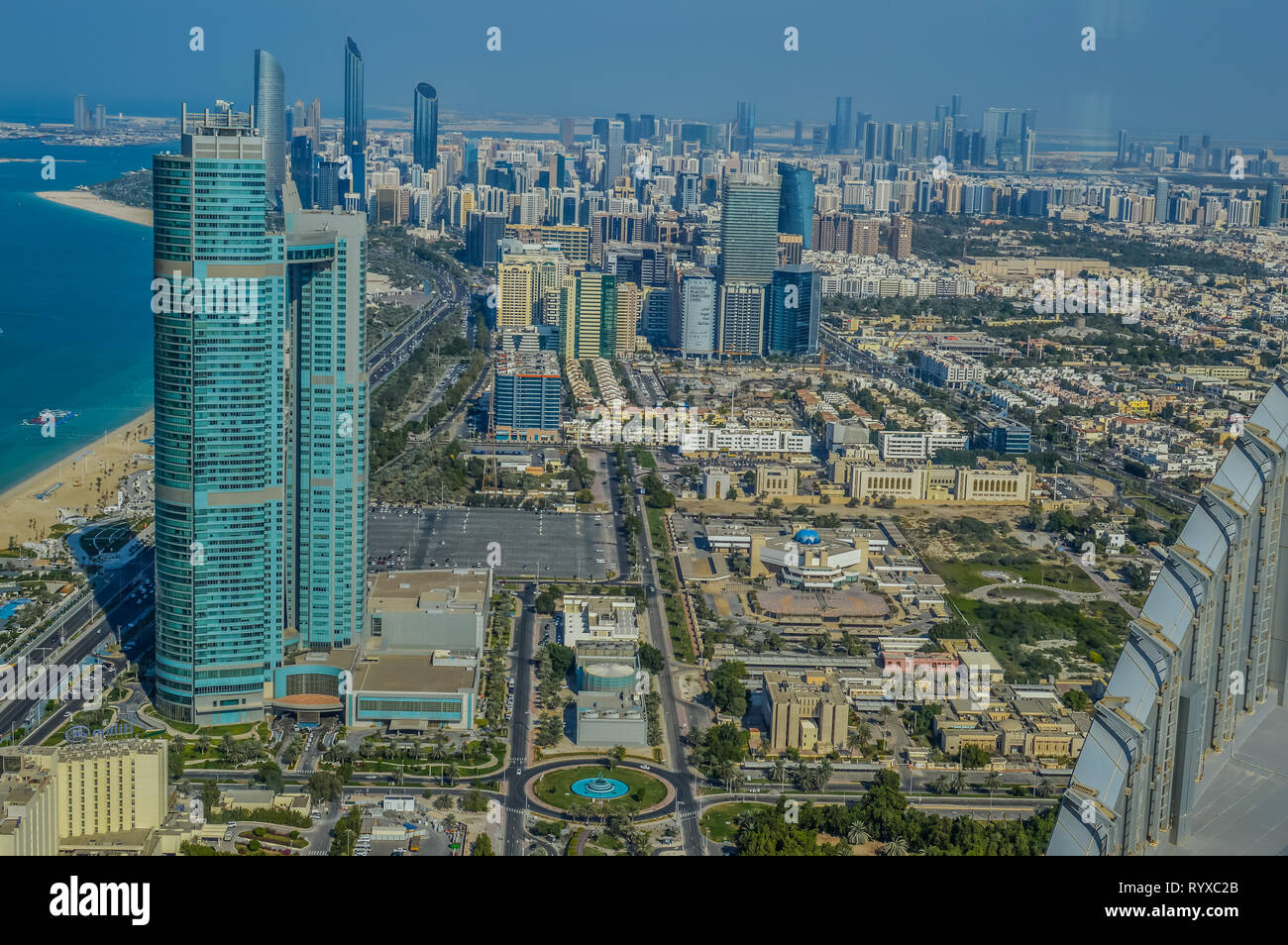 Bird S Eye And Aerial View Of Abu Dhabi City From Observation Deck In Etihad Towers Stock Photo Alamy