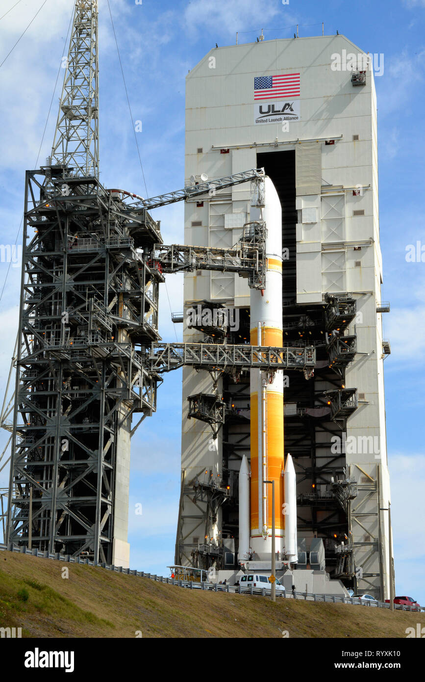 Cape Canaveral Air Force Station. Florida. USA. 15th March, 2019. The ULA  Launch Readiness Review has been completed today and everything is  progressing toward the ULA Delta IV launch carrying the WGS-10