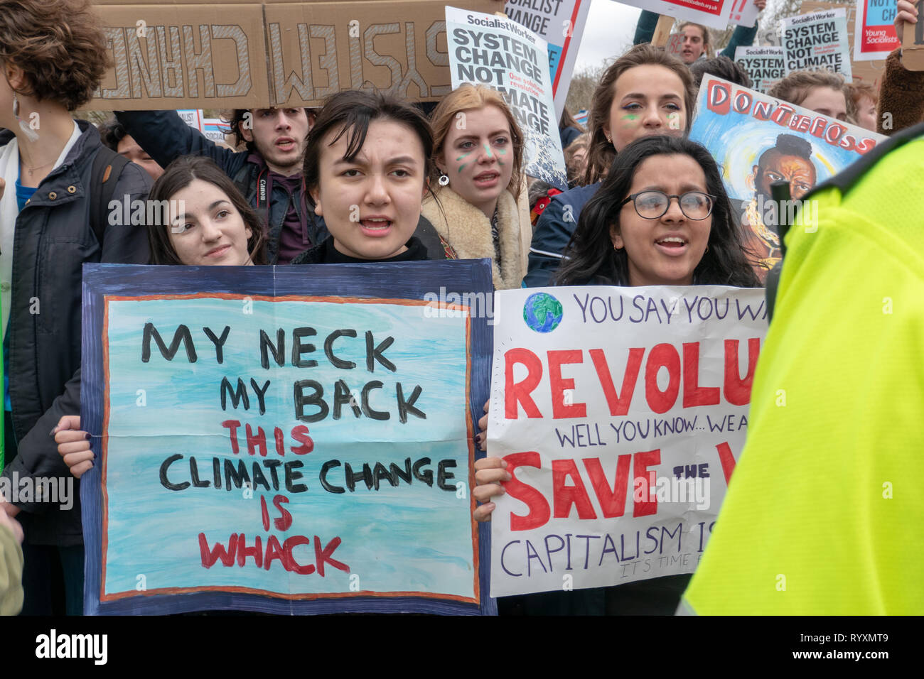 London, United Kingdom. 15th Mar 2019. Student Strike for Climate Change in Parlament Square and Buckingham Palace Credit: Vincenzo Lullo Credit: Vincenzo Lullo/Alamy Live News Stock Photo