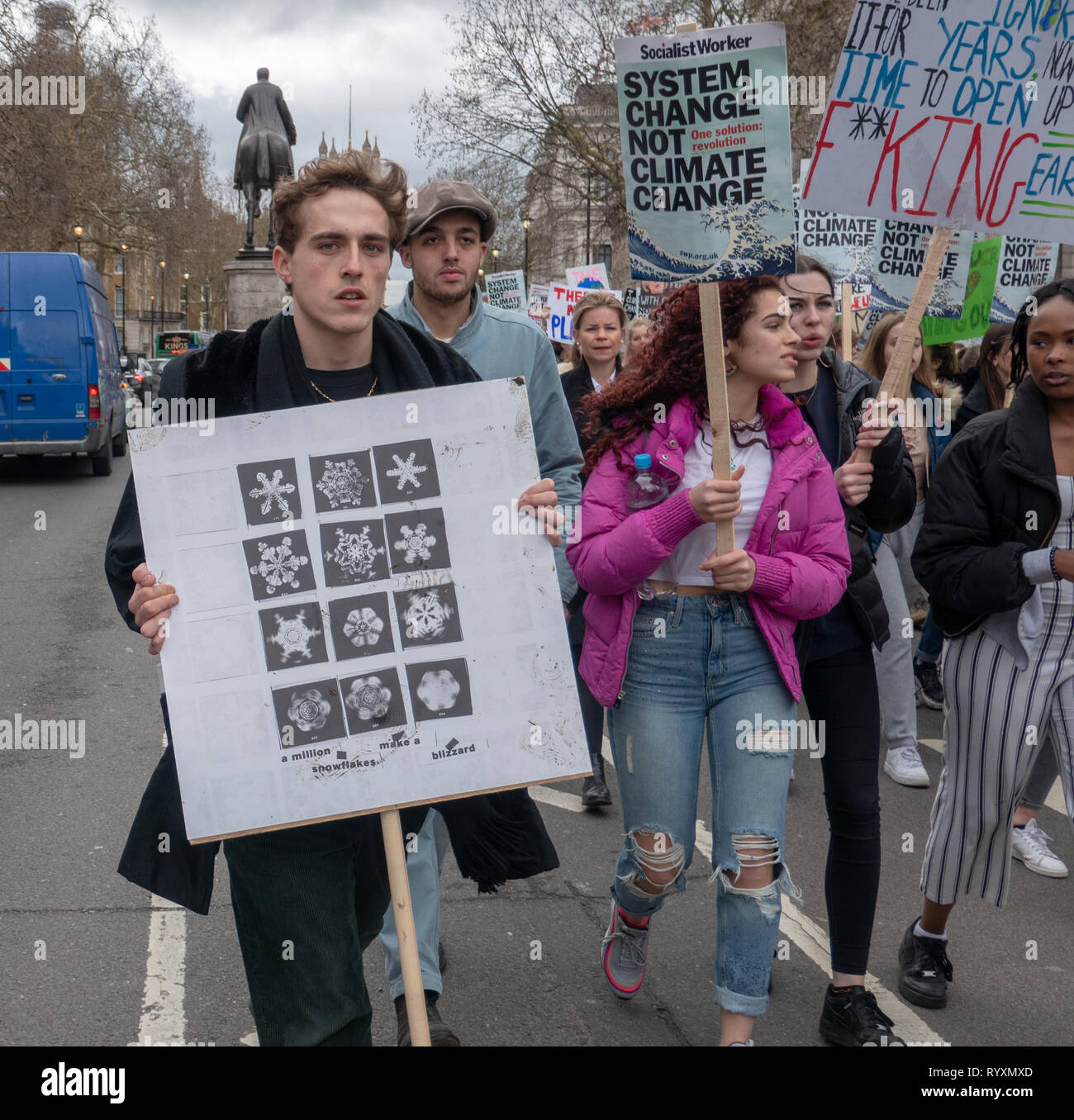 London, United Kingdom. 15th Mar 2019. Student Strike for Climate Change in Parlament Square and Buckingham Palace Credit: Vincenzo Lullo Credit: Vincenzo Lullo/Alamy Live News Stock Photo