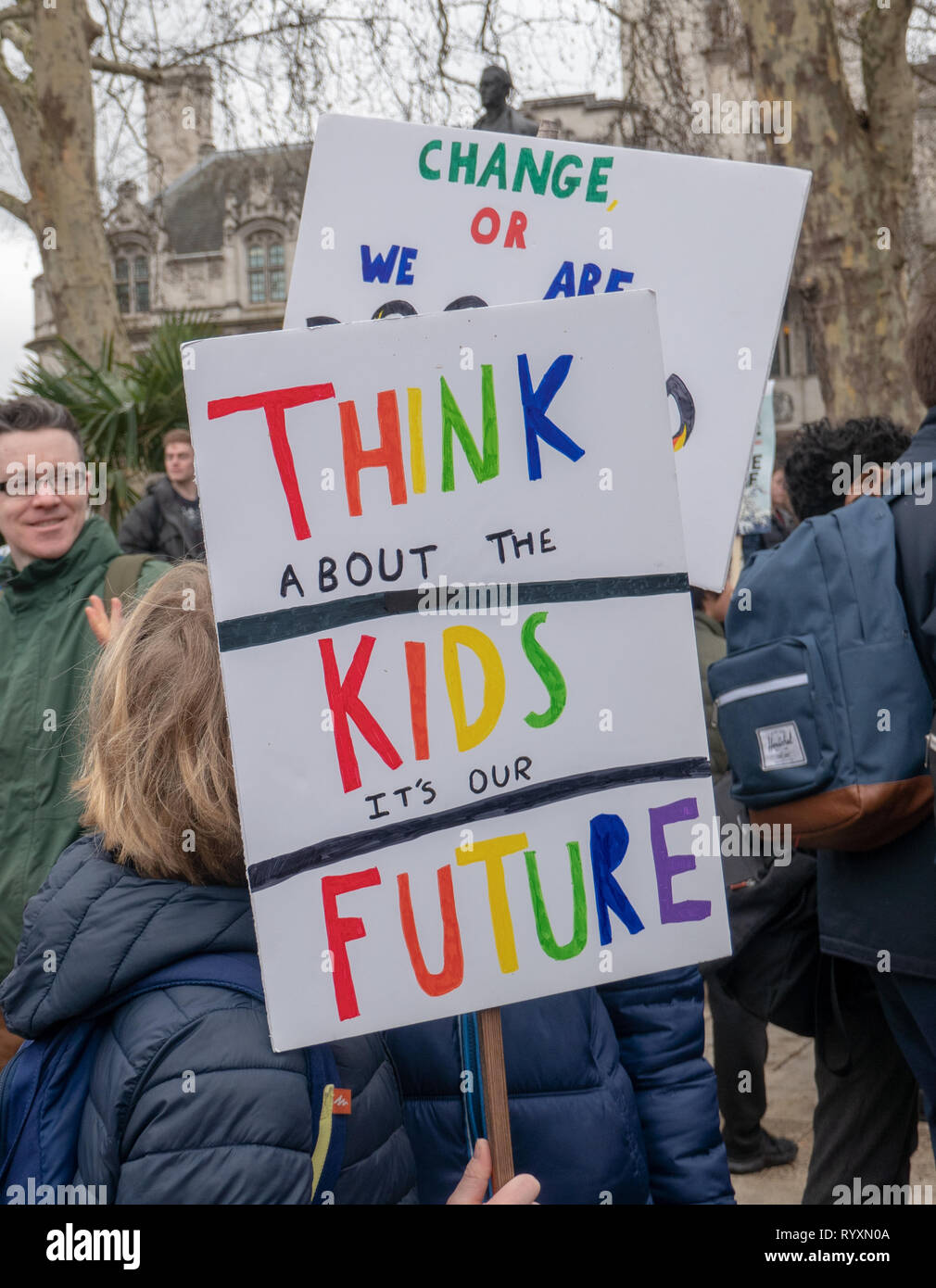 London, United Kingdom. 15th Mar 2019. Student Strike for Climate Change in Parlament Square and Buckingham Palace Credit: Vincenzo Lullo Credit: Vincenzo Lullo/Alamy Live News Stock Photo