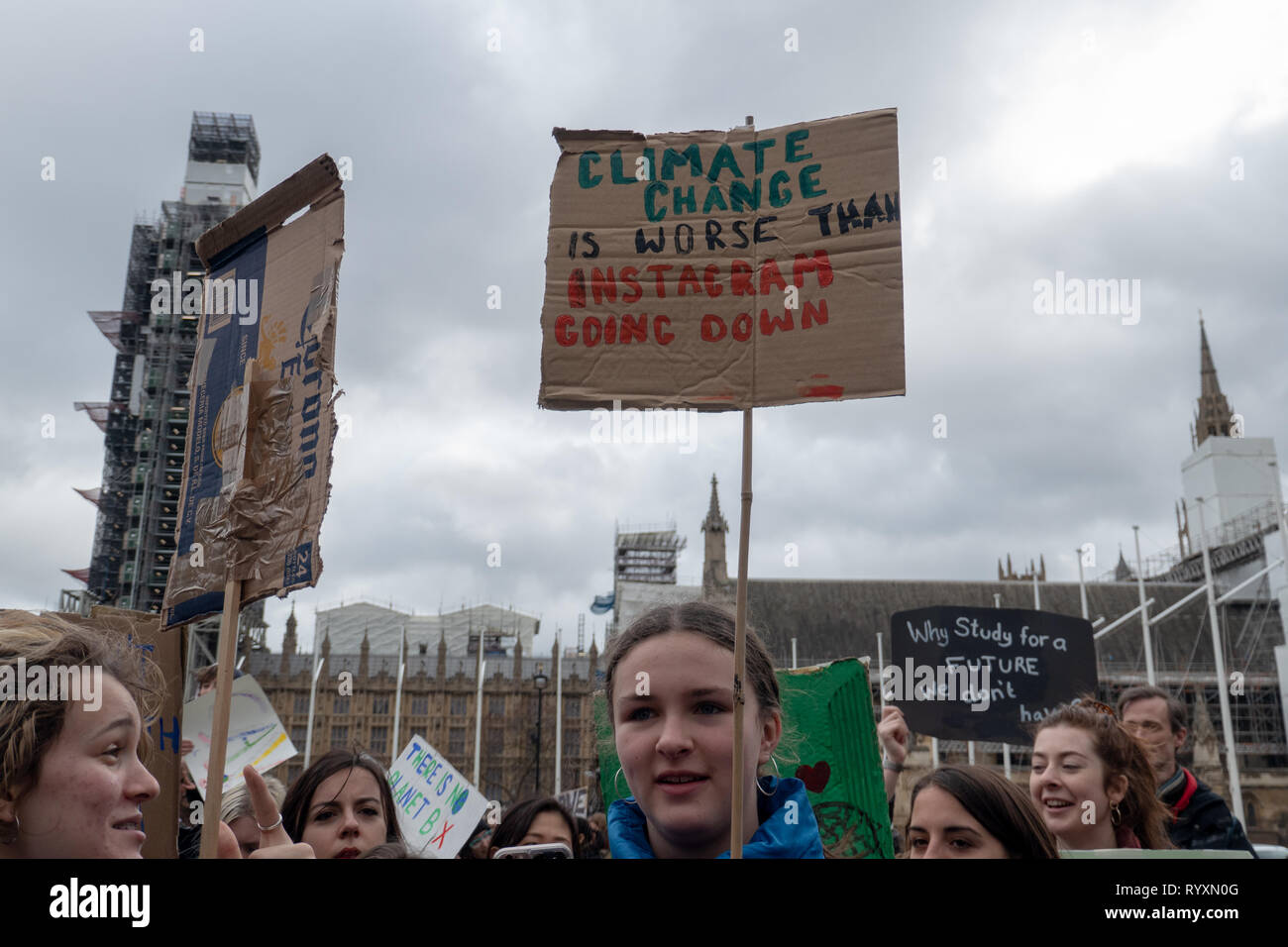 London, United Kingdom. 15th Mar 2019. Student Strike for Climate Change in Parlament Square and Buckingham Palace Credit: Vincenzo Lullo Credit: Vincenzo Lullo/Alamy Live News Stock Photo
