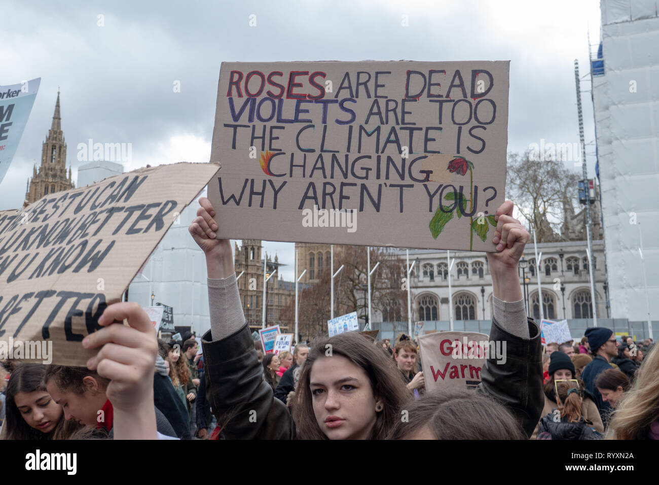 London, United Kingdom. 15th Mar 2019. Student Strike for Climate Change in Parlament Square and Buckingham Palace Credit: Vincenzo Lullo Credit: Vincenzo Lullo/Alamy Live News Stock Photo