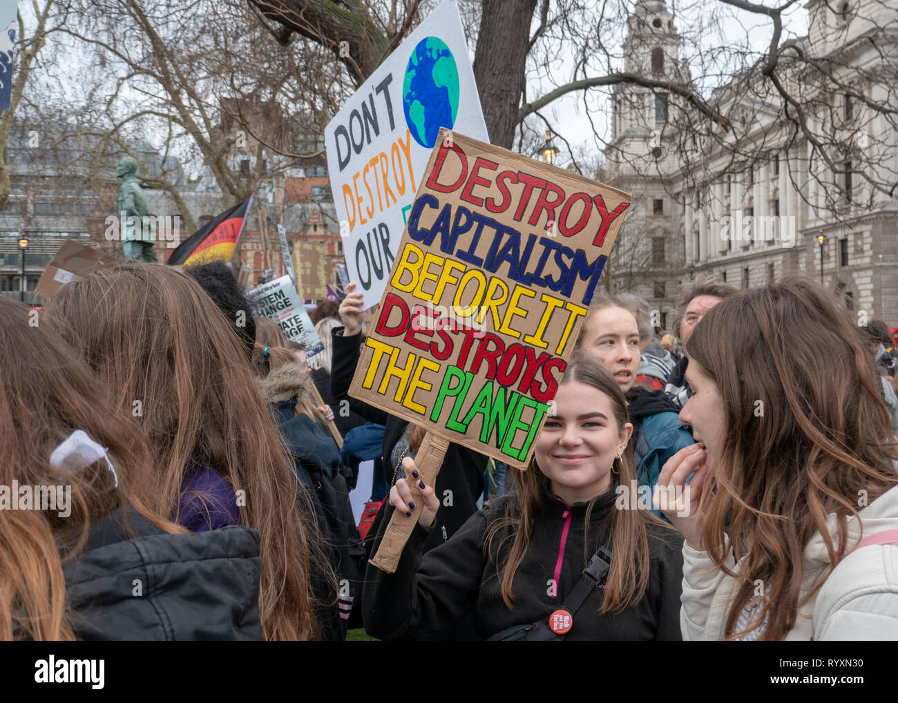 London, United Kingdom. 15th Mar 2019. Student Strike for Climate Change in Parlament Square and Buckingham Palace Credit: Vincenzo Lullo Credit: Vincenzo Lullo/Alamy Live News Stock Photo
