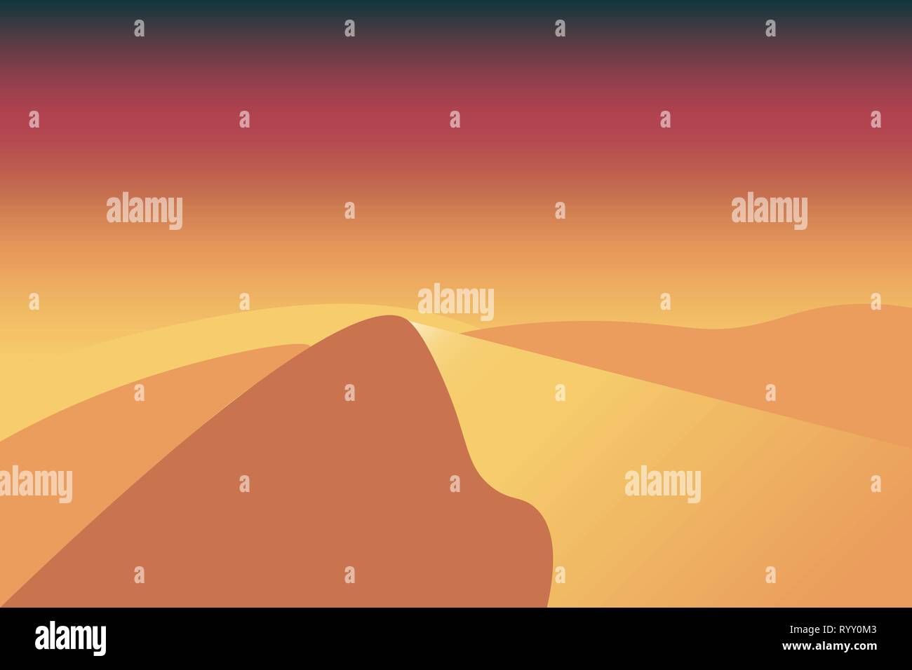 Desert landscape (sand dunes) Stock Vector