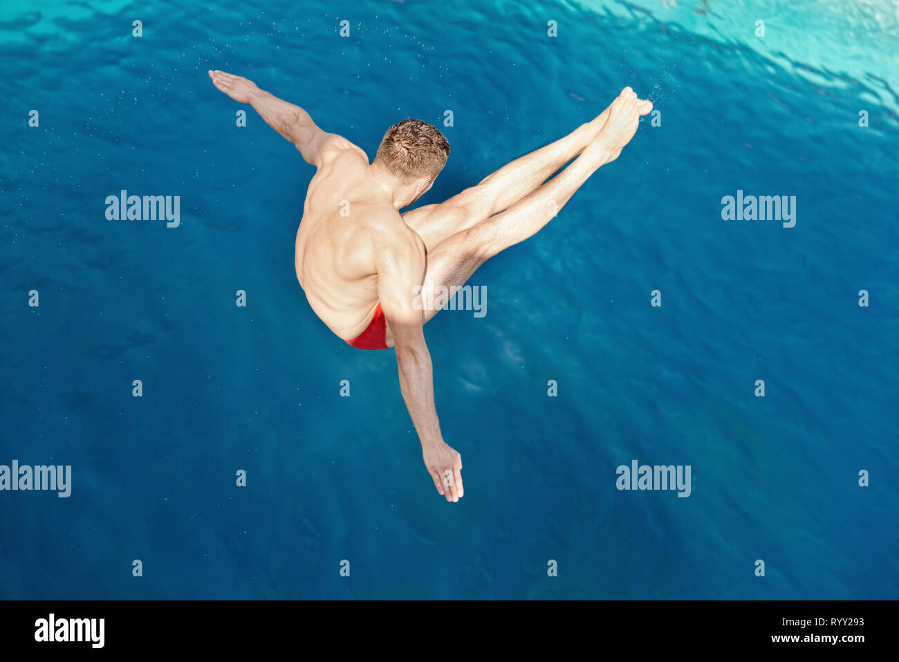 Open pike dive. Stock Photo