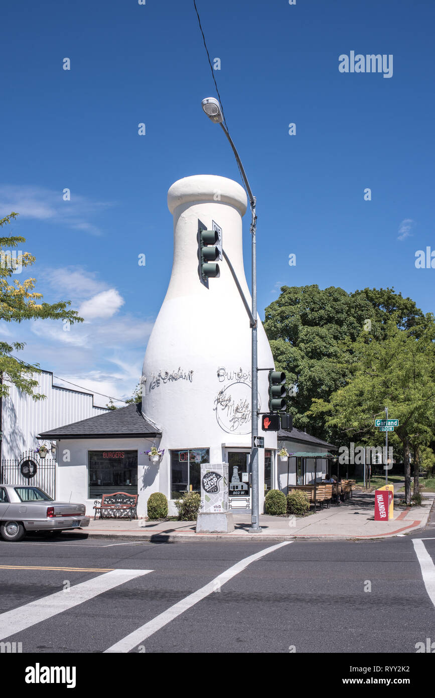 Mary Lou's Milk Bottle has been a landmark in Spokane, Washington for