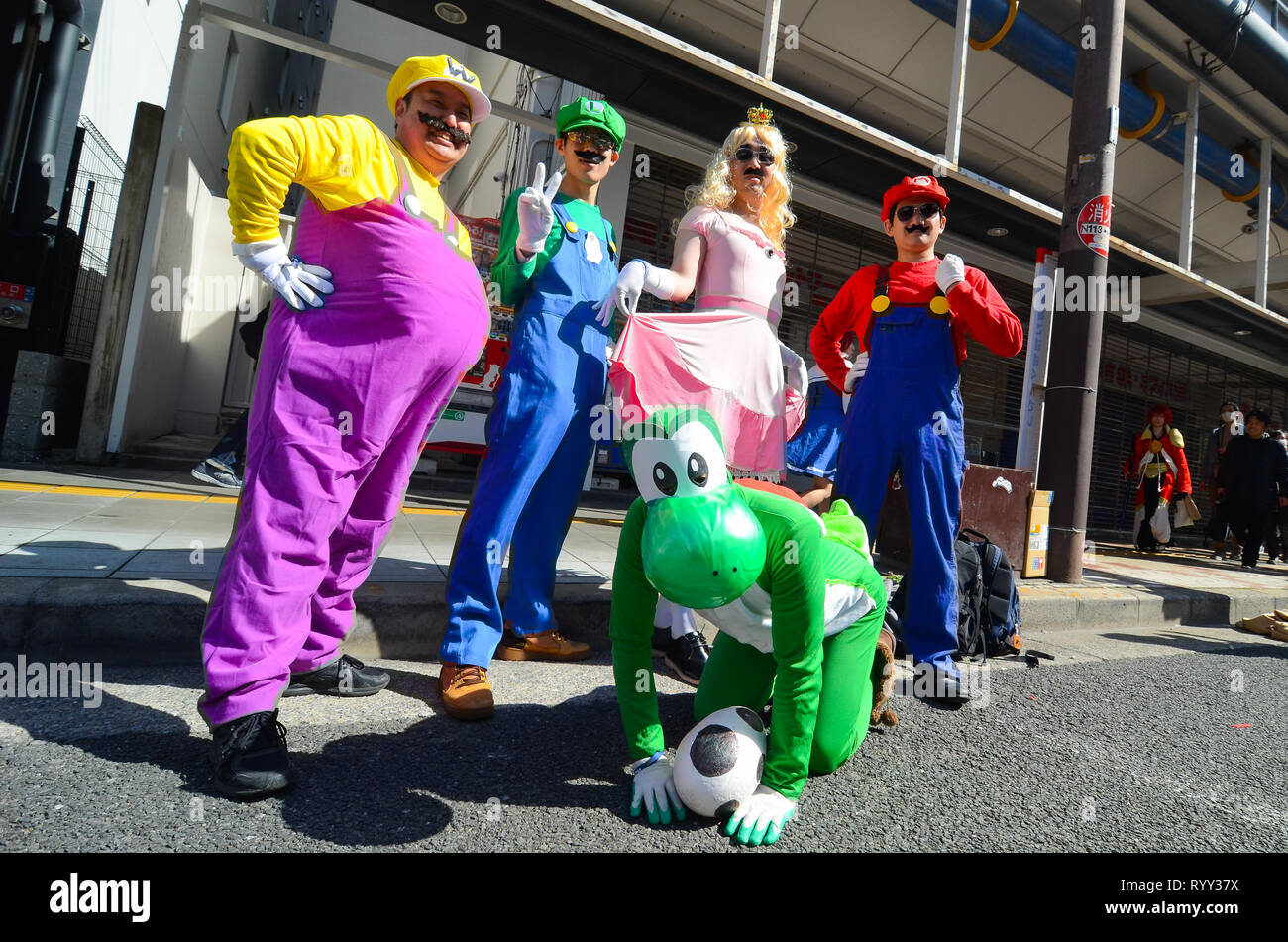 Cosplayers at an event in Osaka, Japan, in March 2019. Stock Photo