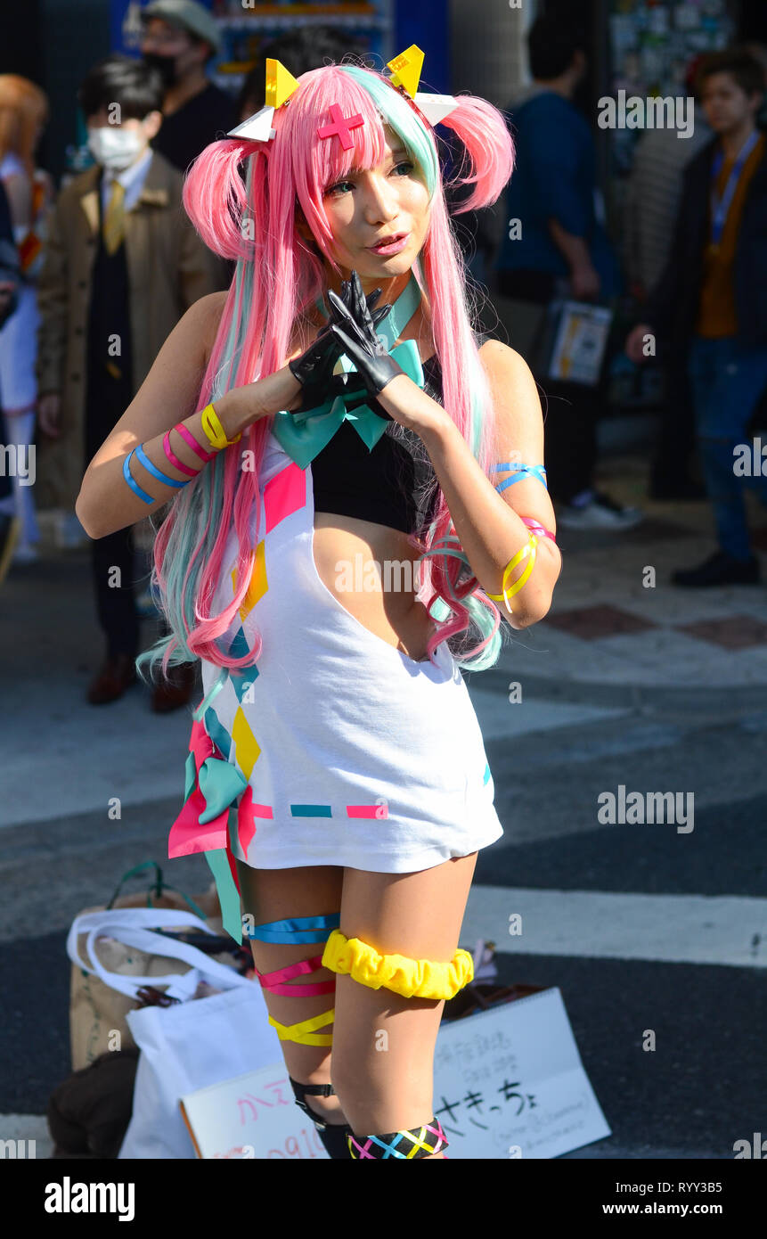 Cosplayers at an event in Osaka, Japan, in March 2019. Stock Photo