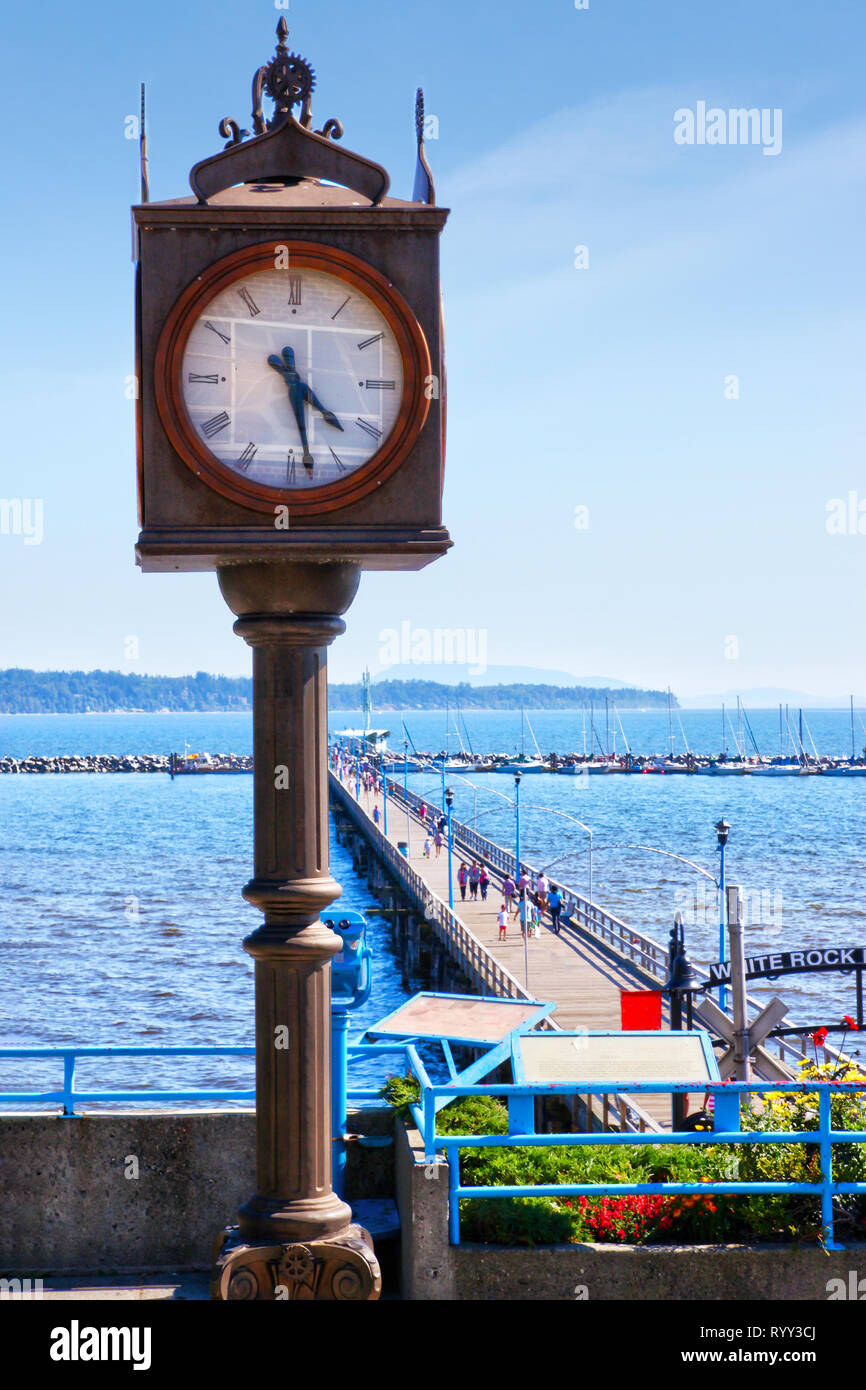 Historic Centennial Clock overlooking the idyllic city of White Rock
