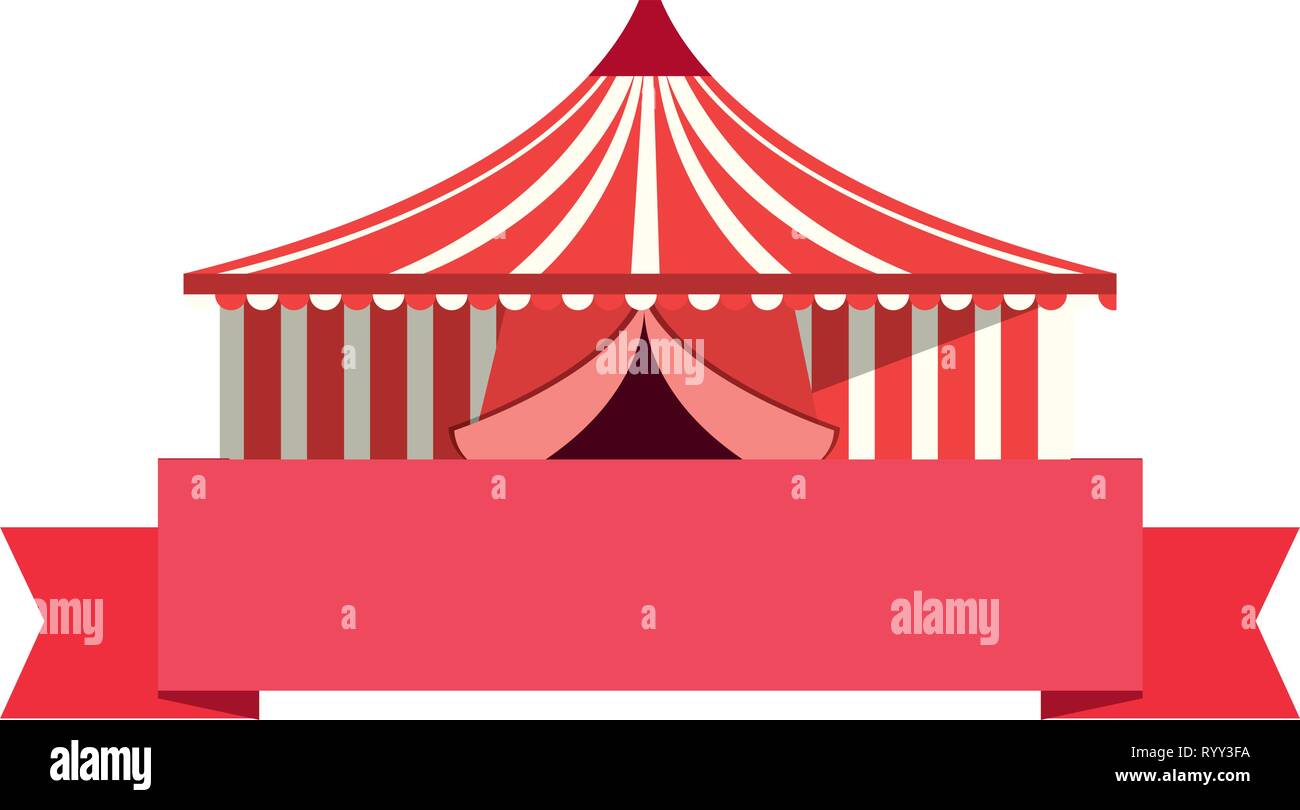 circus tent ribbon on white background vector illustration Stock Vector ...